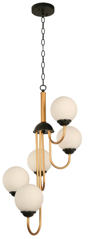 224 5 Light Pendant Light in Black