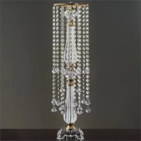 28" Tall Gold 19 Strings Hanging Crystals with Large Teardrops Diamond Crystal Chandelier Wedding Centerpiece