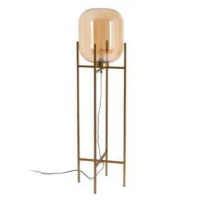 Floor Lamp Golden Metal Crystal 40 W 220-240 V 39 x 39 x 143 cm