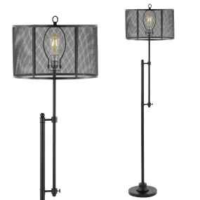 Indy Mesh 64.5" Modern Industrial Iron Height-Adjustable LED Floor Lamp