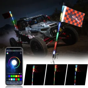 RGB LED Whip Light Rotating Color Changing Flag Pole With Bluetooh Controlled