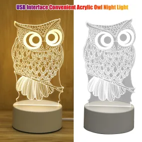 USB Acrylic 3D Night Light Lamp Home Outdoor Landscape Decoration Gifts